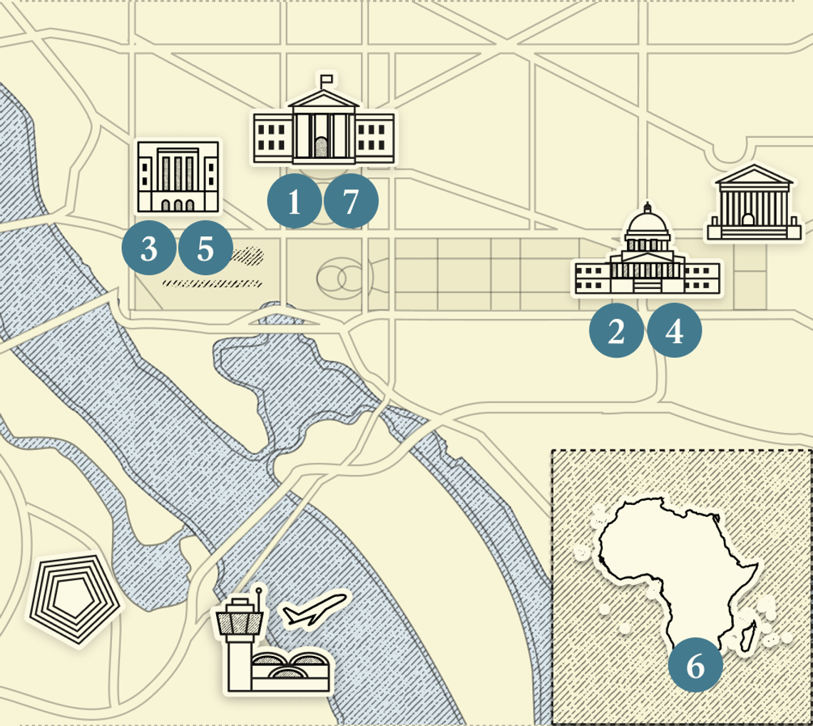 A numbered map of DC.
