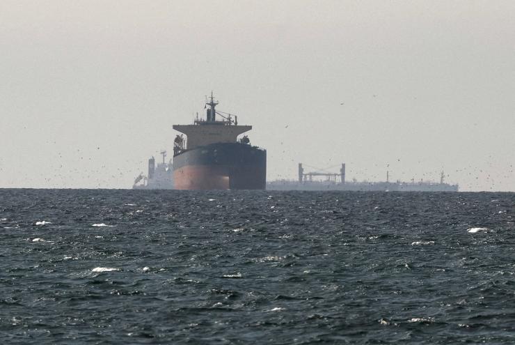 Tankers sail in the Gulf, near the Strait of Hormuz.