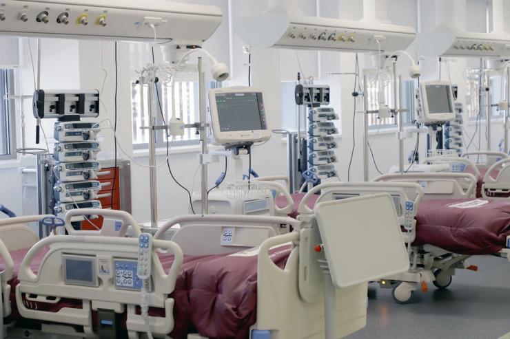 A view of cardiology intensive care beds in Italy.