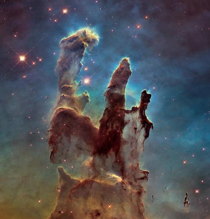 The Pillars of Creation as imaged by the Hubble Space Telescope