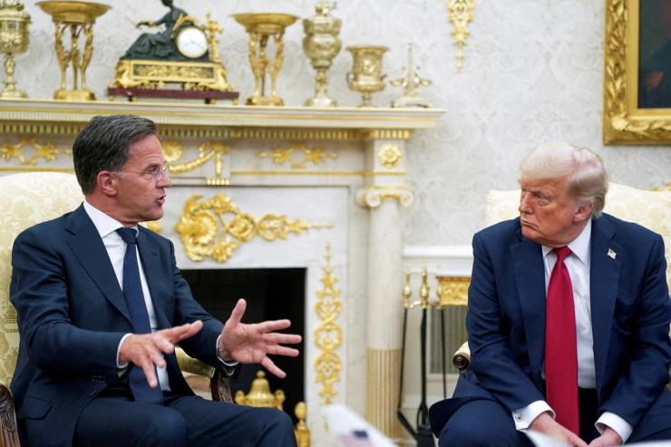 President Donald Trump meets with NATO Secretary General Mark Rutte.