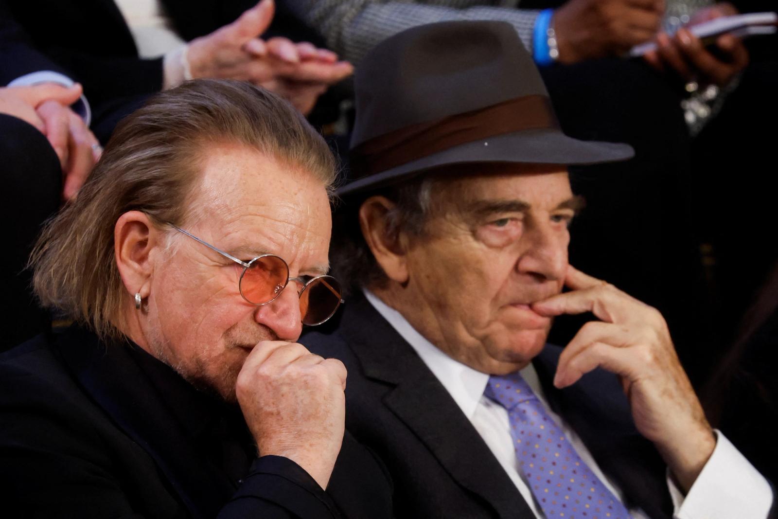 Special guest Bono, lead singer of Irish band U2 attend U.S. President Joe Biden's State of the Union address at the U.S. Capitol in Washington, U.S., February 7, 2023. 