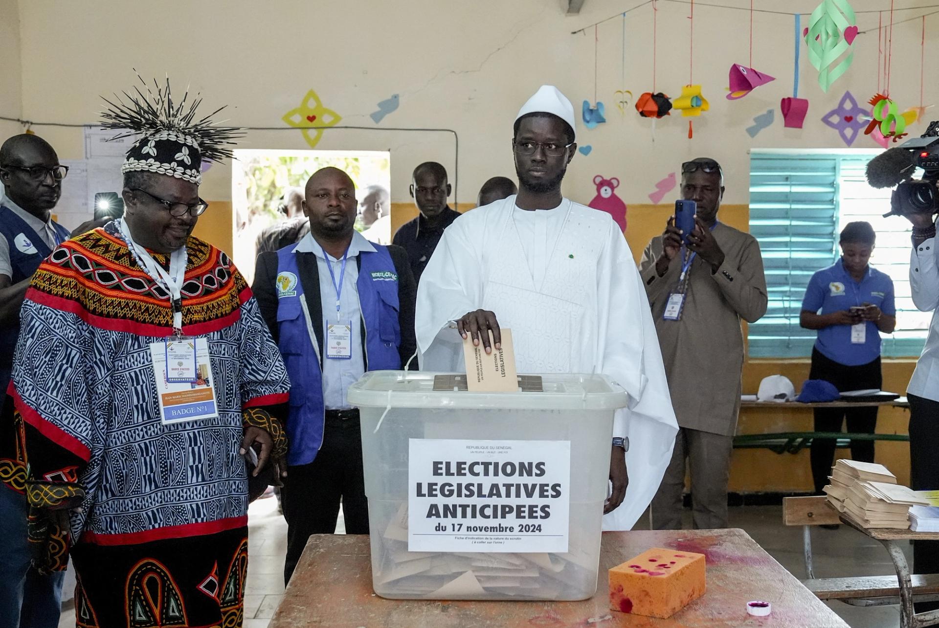 President Bassirou Diomaye Faye votes in legislative elections