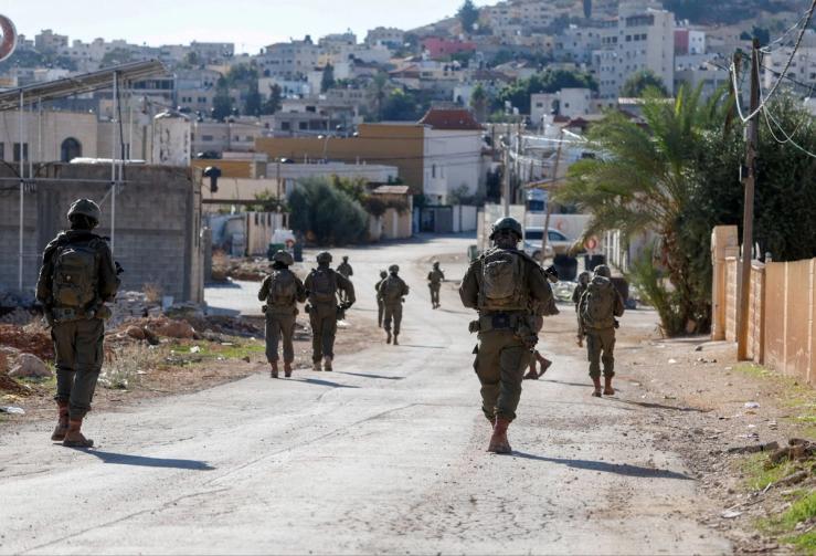 Israeli troops in the occupied West Bank.