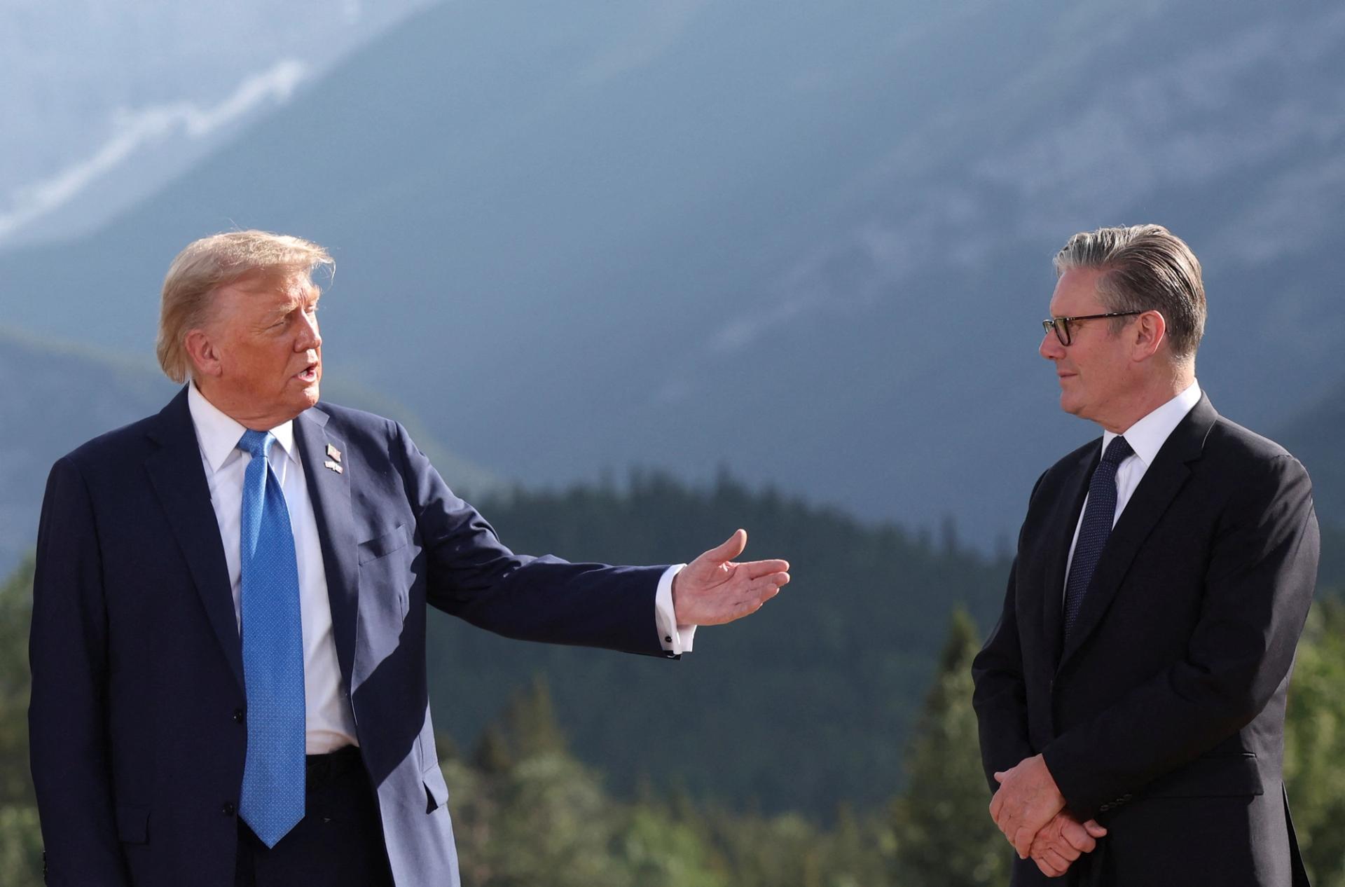 US President Donald Trump and British Prime Minister Keir Starmer.