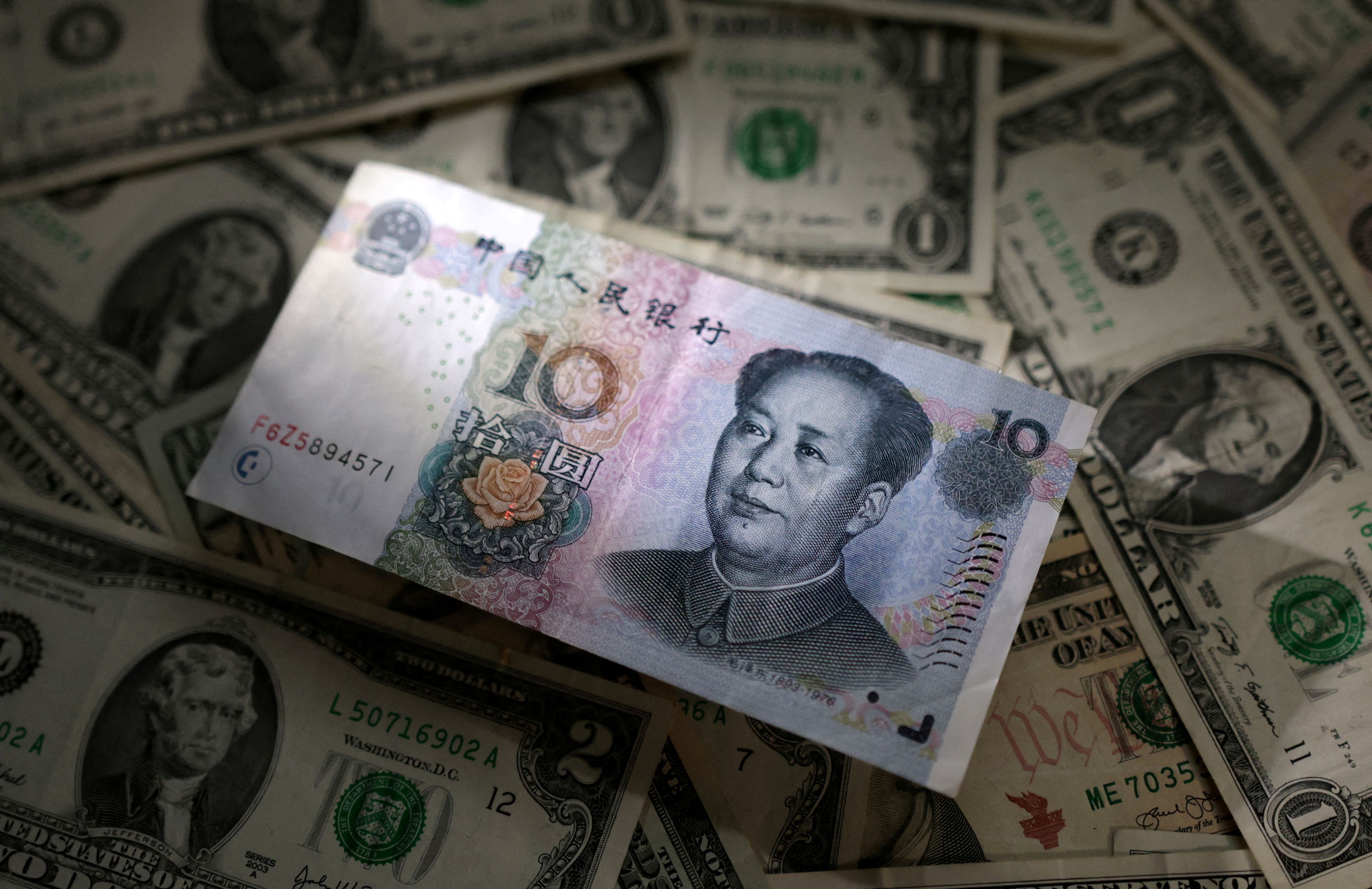 Chinese Yuan and U.S. dollar banknotes