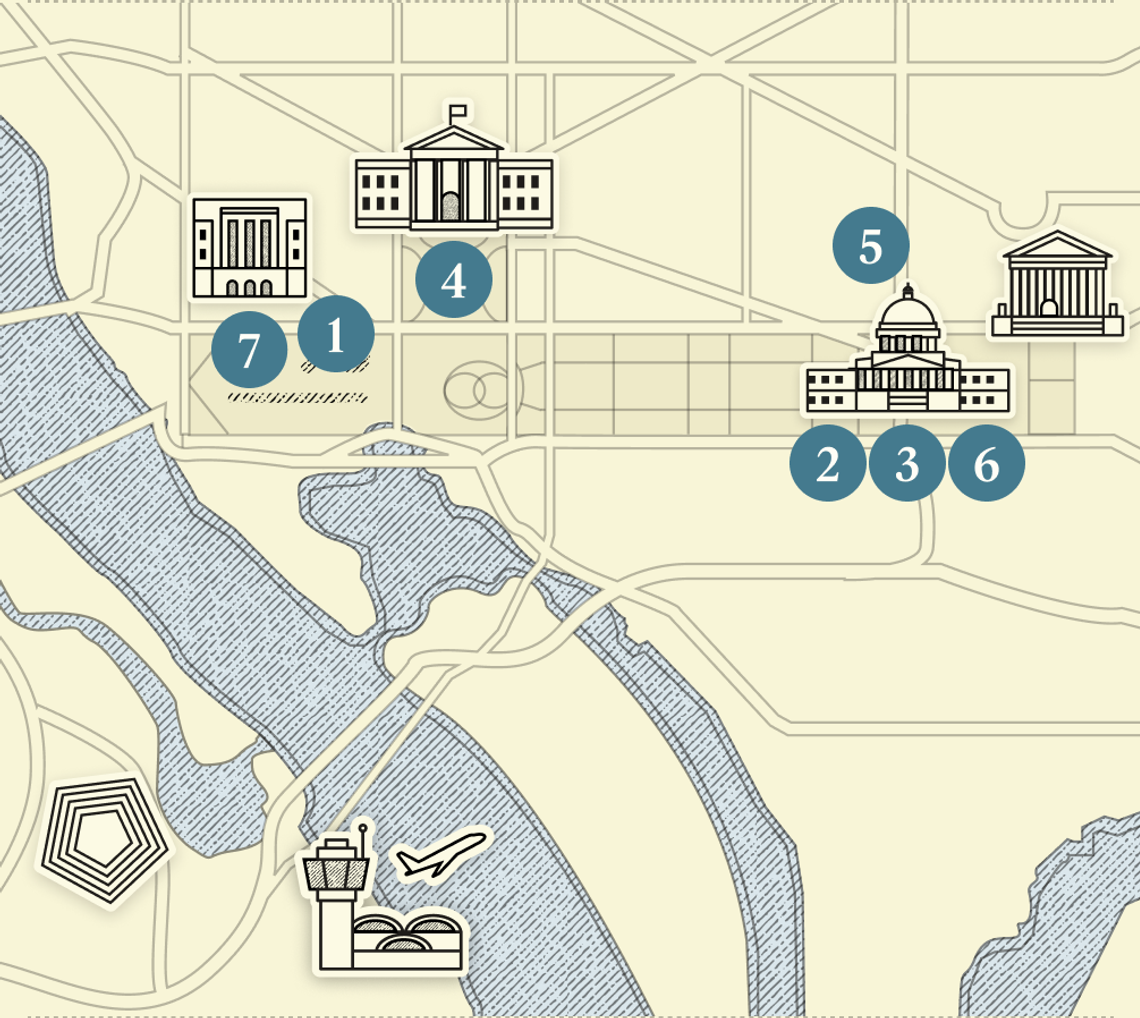 A numbered map of DC.