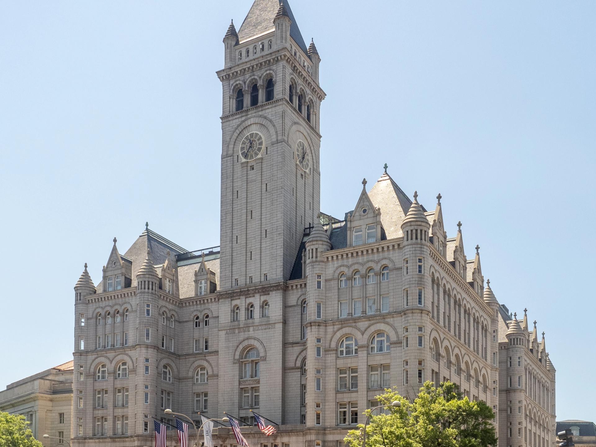 The historic Post Office building, currently a Waldorf Astoria hotel.