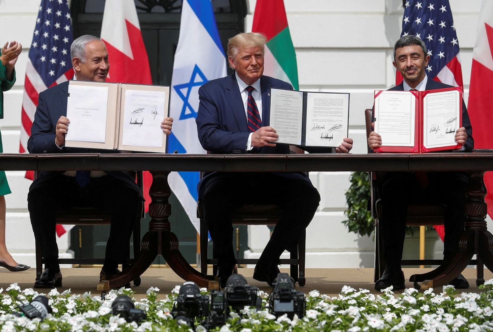US President Trump hosts leaders for Abraham Accords signing ceremony at the White House in Washington.