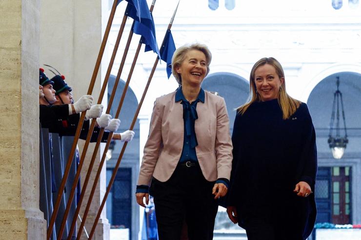 Ursula von der Leyen with Giorgia Meloni