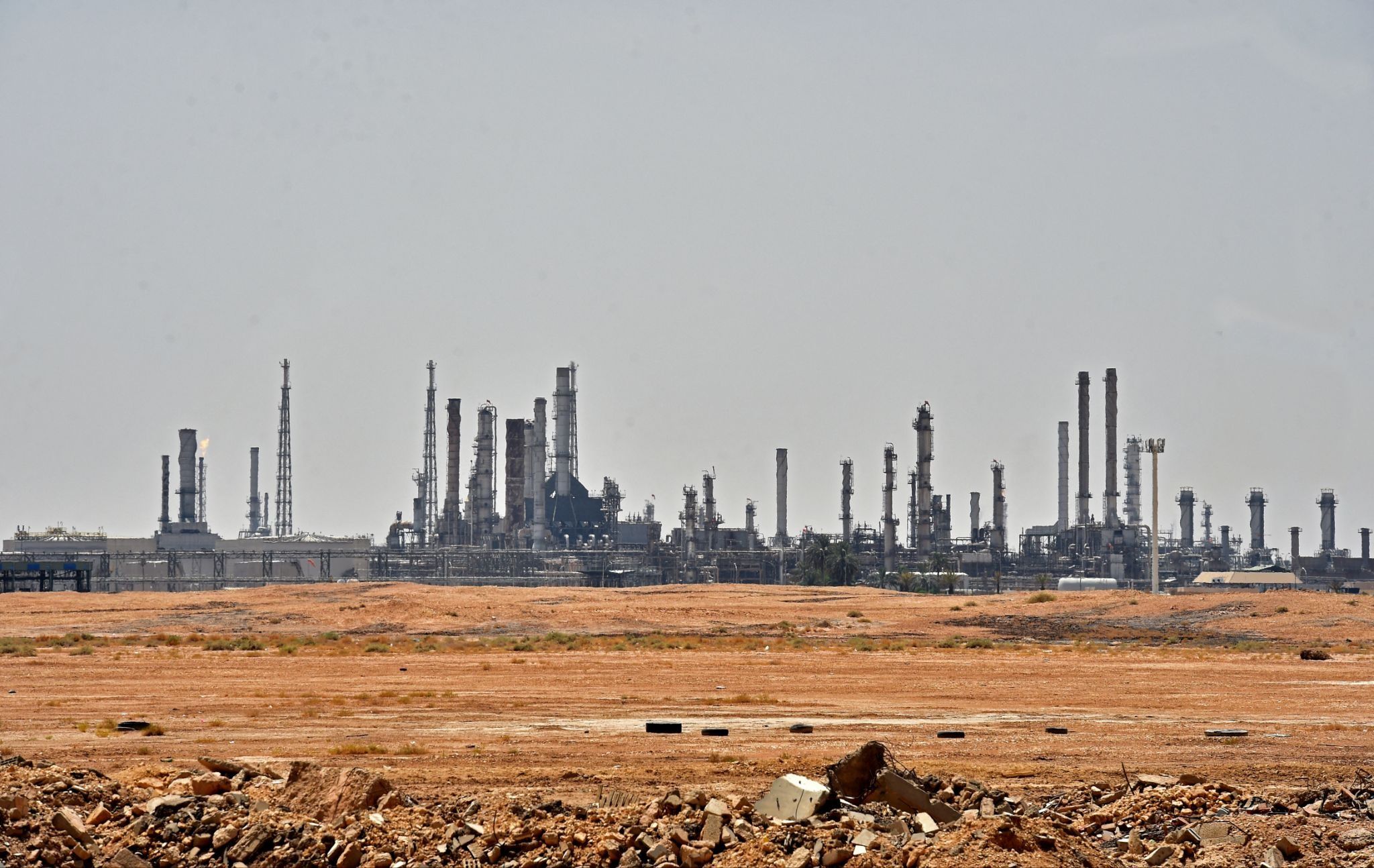 An Aramco oil facility near al-Khurj area, Saudi Arabia.