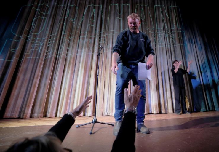 Graham Platner campaigns in Maine