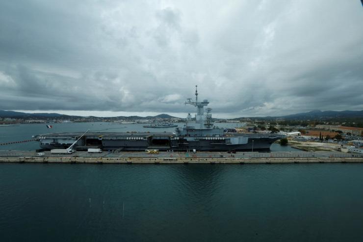 A general view of Charles De Gaulle, the French aircraft carrier.