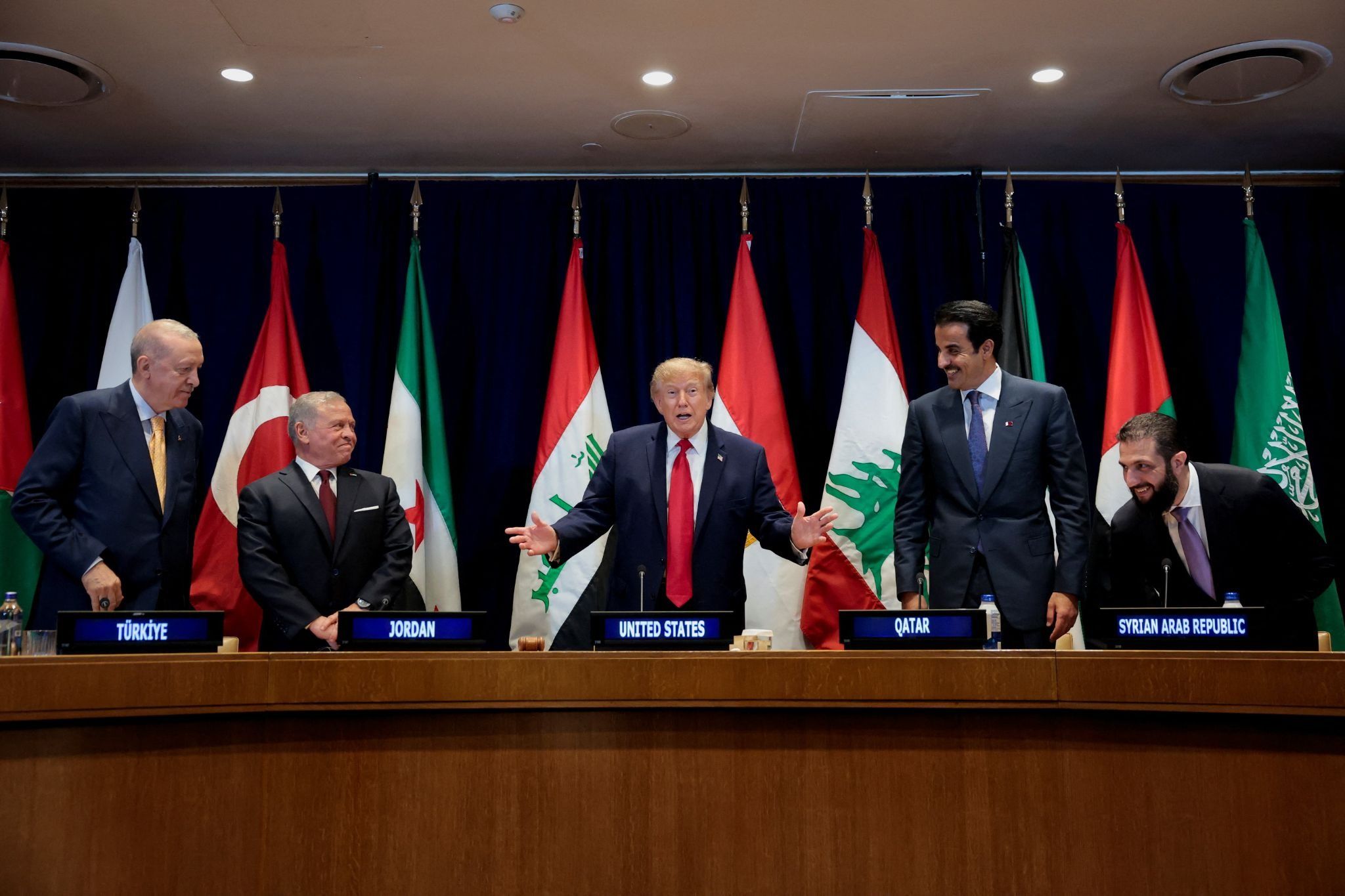 US President Donald Trump meets Middle East leaders on Sept. 22. 