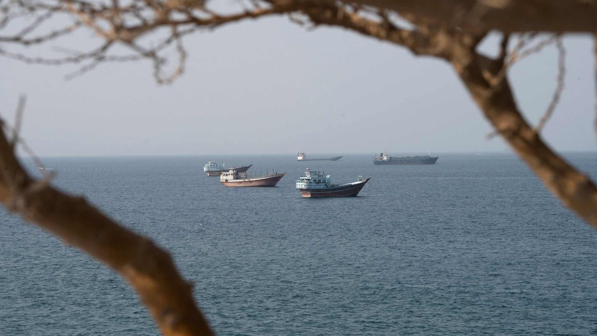 ships near the Strait of Hormuz