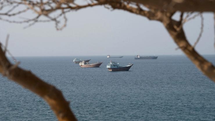 ships near the Strait of Hormuz