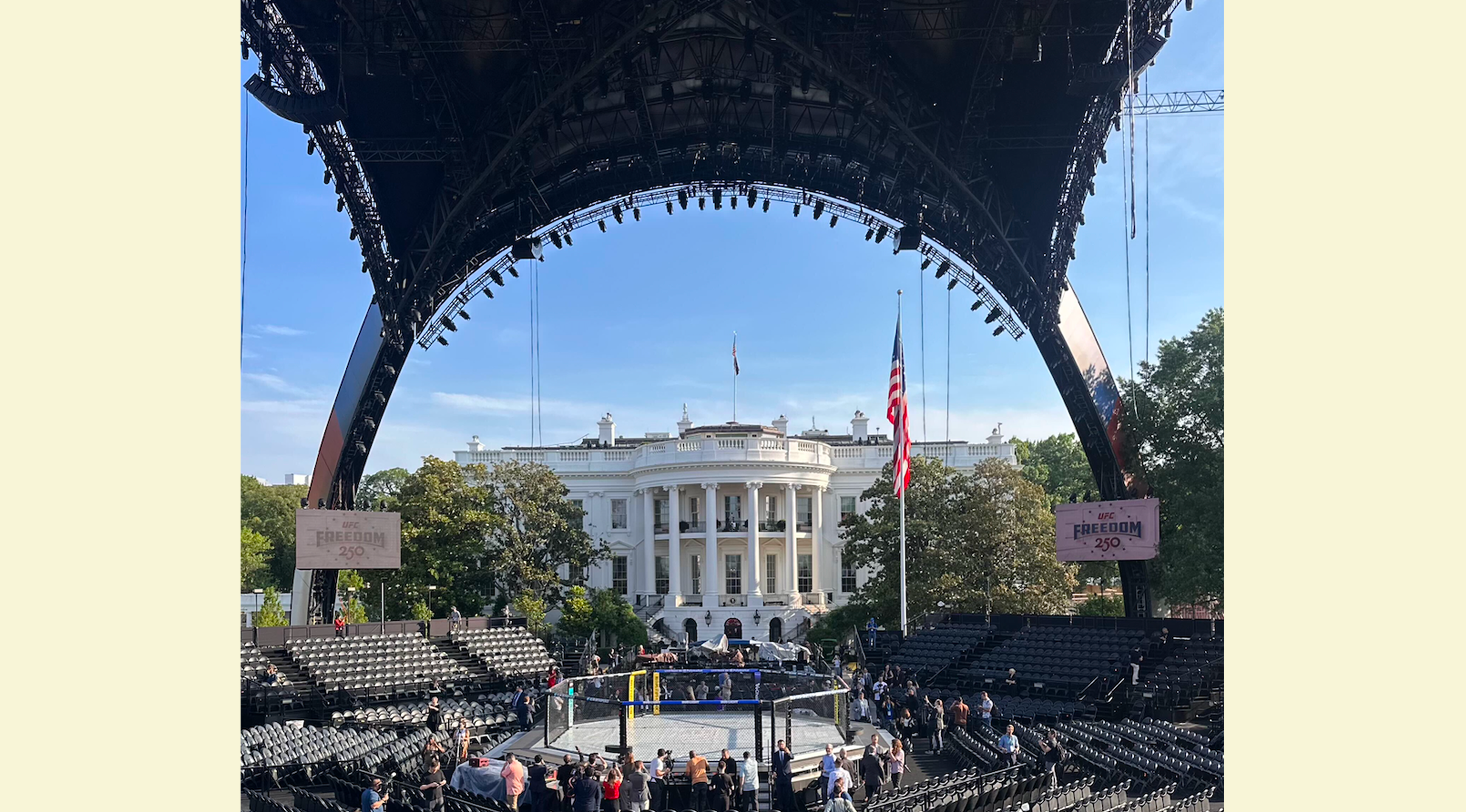A UFC arena in front of the White House