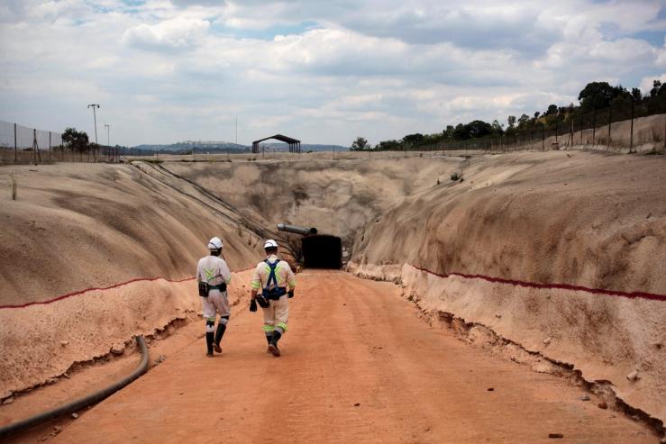Mine workers at Qala Swallows mine in Roodepoort.