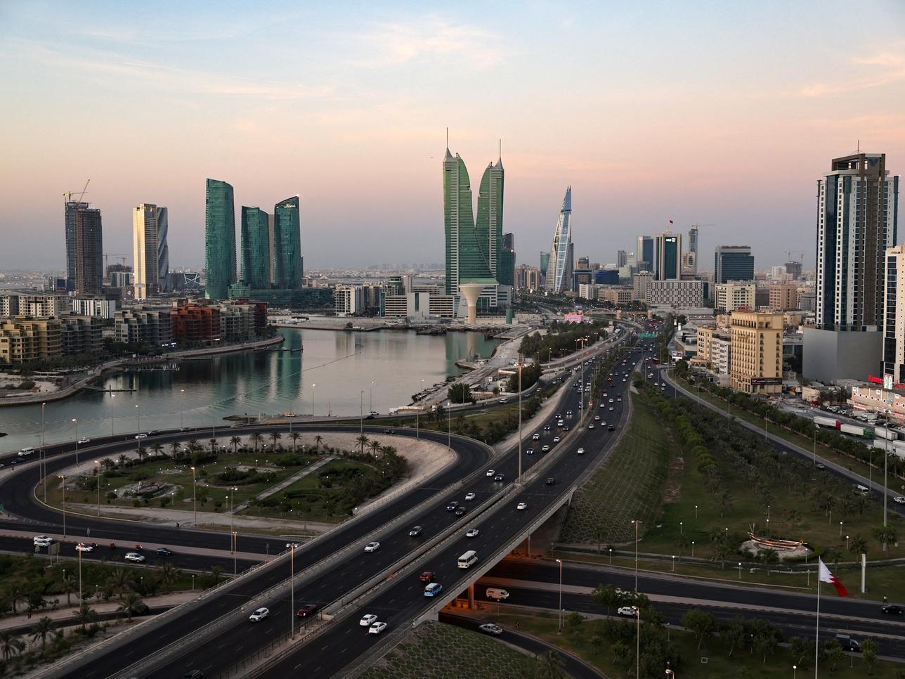 A general view of the skyline in downtown Manama, Bahrain.
