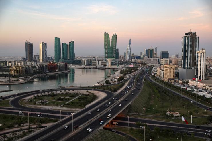 A general view of the skyline in downtown Manama, Bahrain.