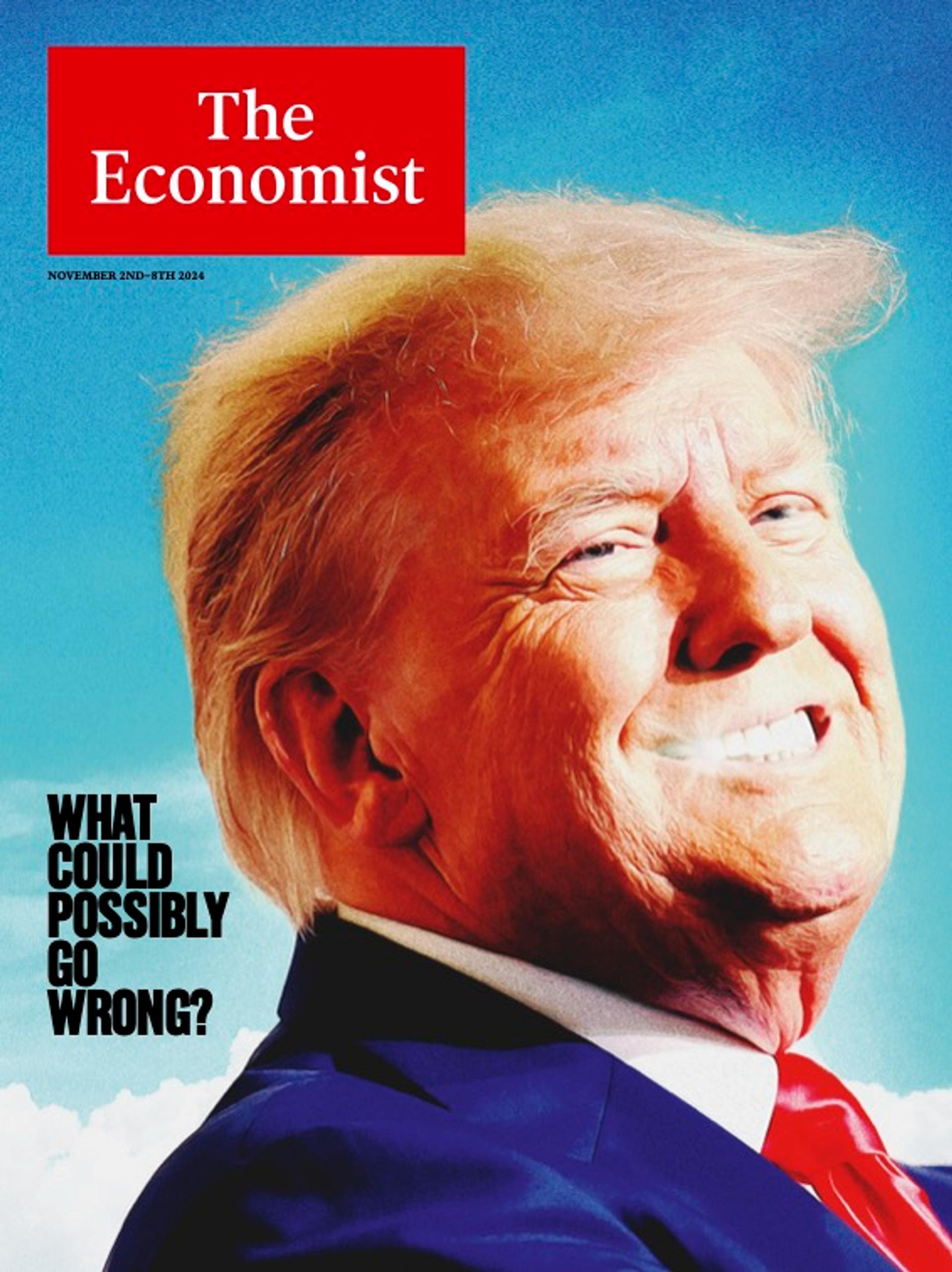 A cover of The Economist showing Donald Trump.