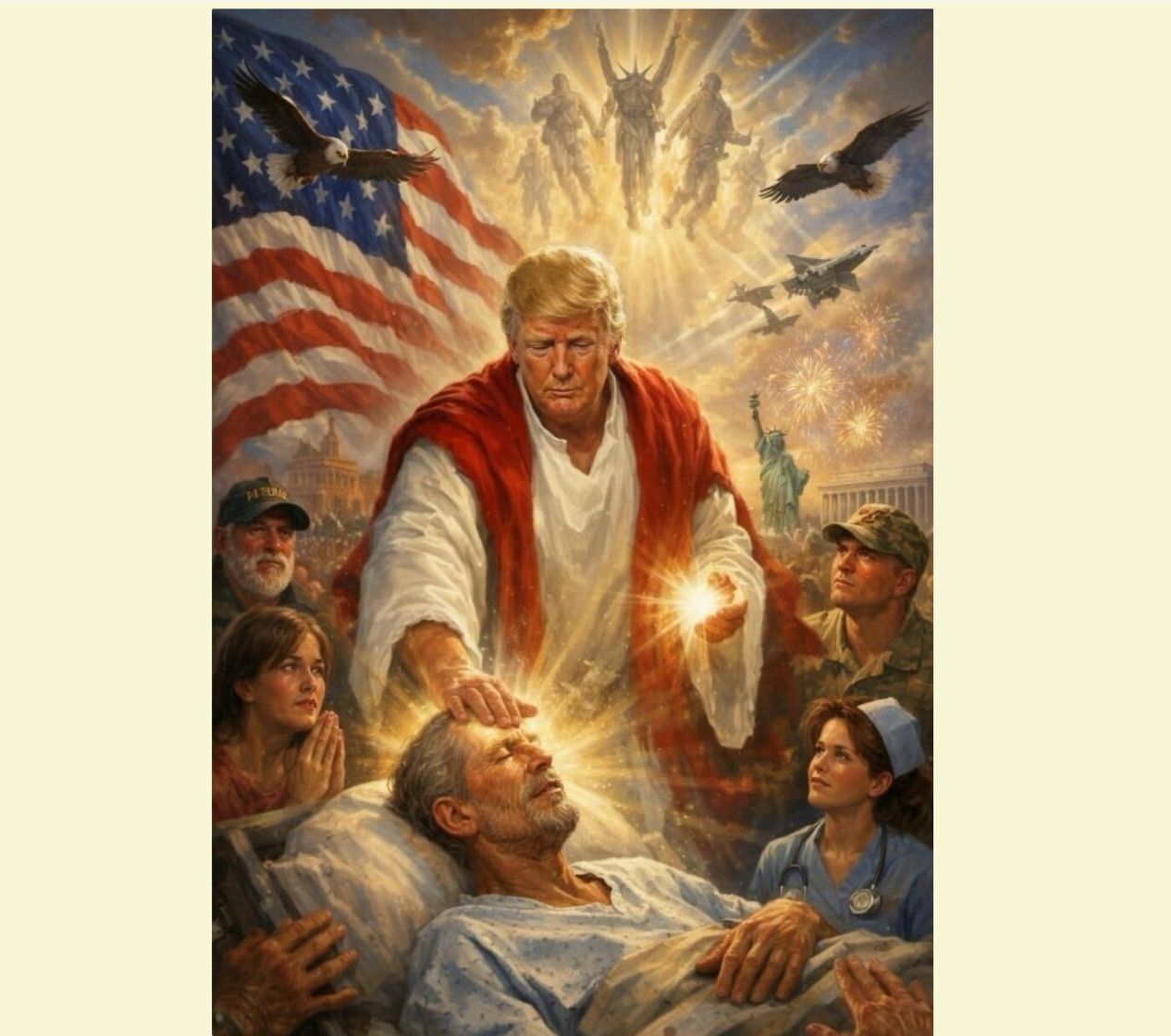 AI image of Trump as Jesus-like figure