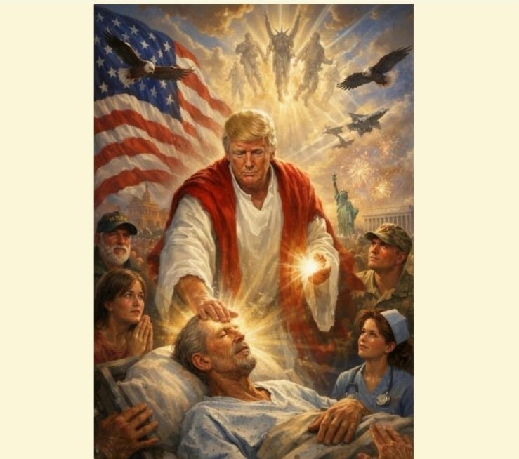 AI image of Trump as Jesus-like figure