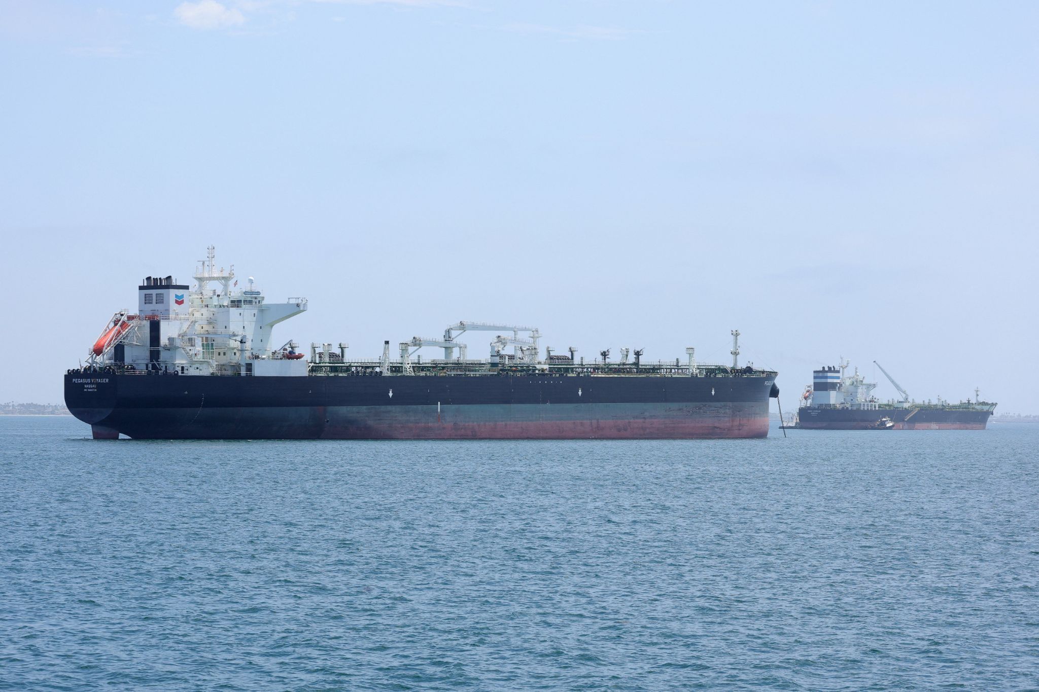 An oil tanker. 