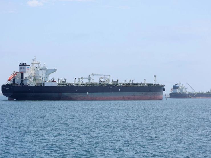 An oil tanker.