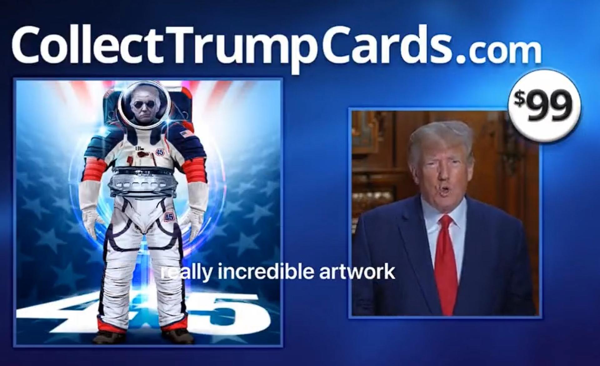 Trump in a video promoting his NFT line.