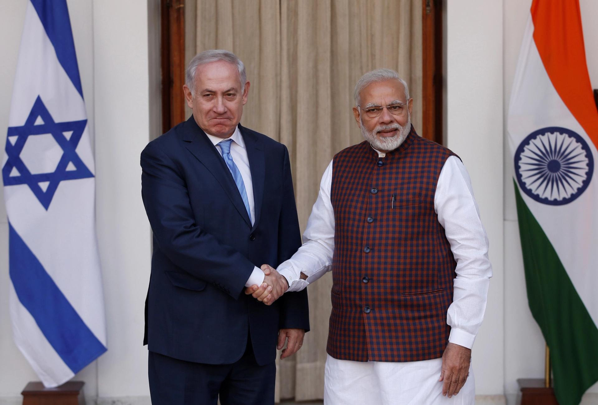 Narendra Modi and Benjamin Netanyahu in 2018