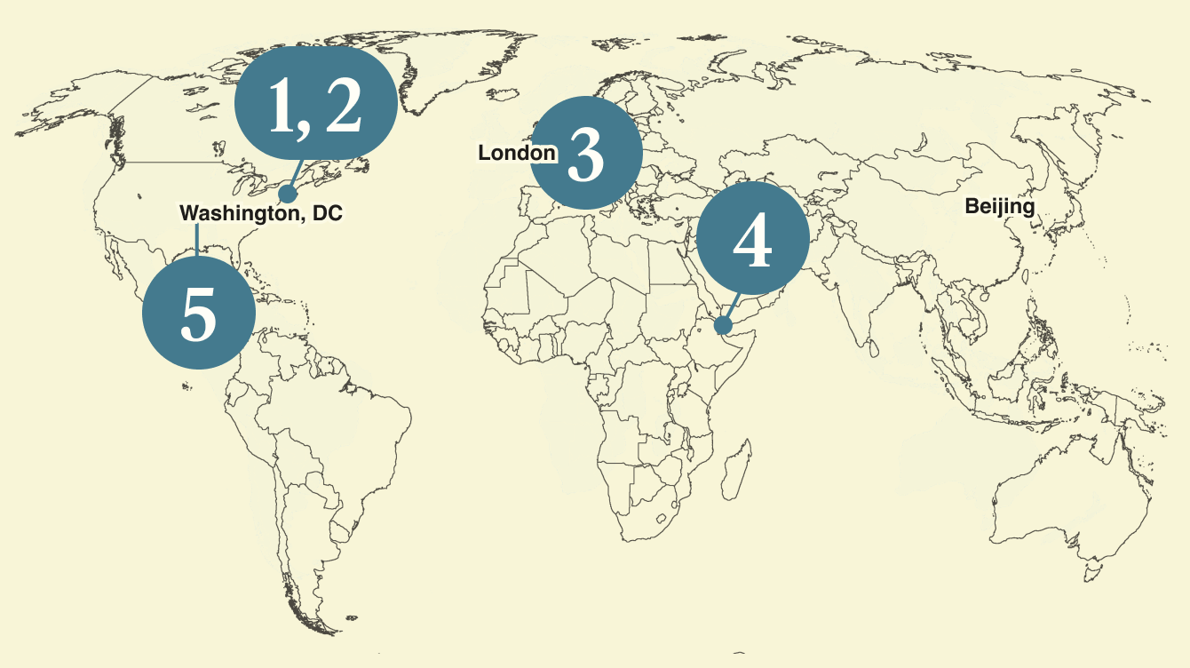 A map of the world.