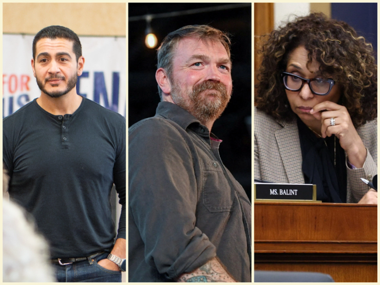 Abdul El-Sayed, Graham Platner, and Rep. Sydney Kamlager-Dove, D-Calif. (from L to R)