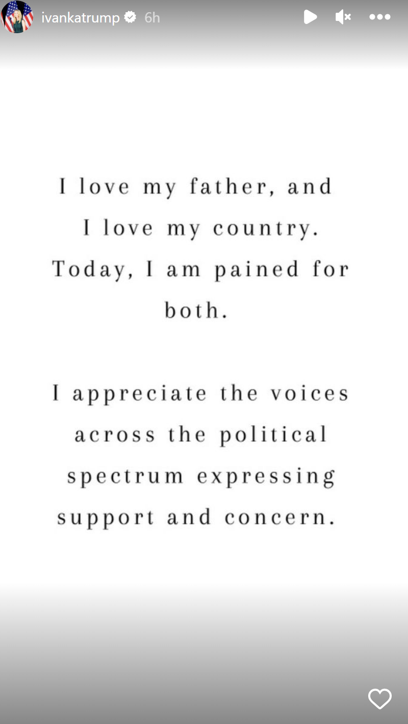 Ivanka Trump reaction