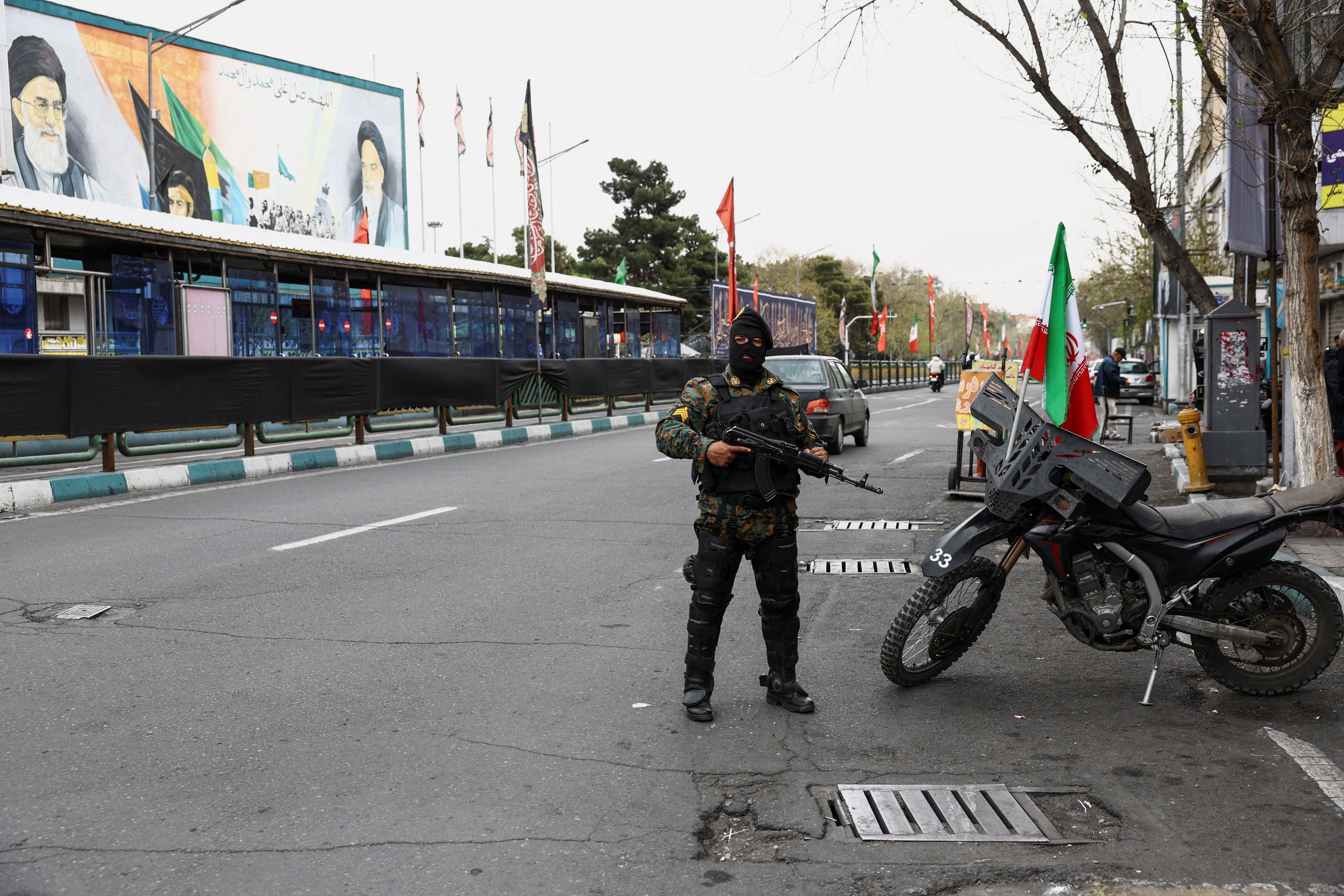A guard in Tehran. 
