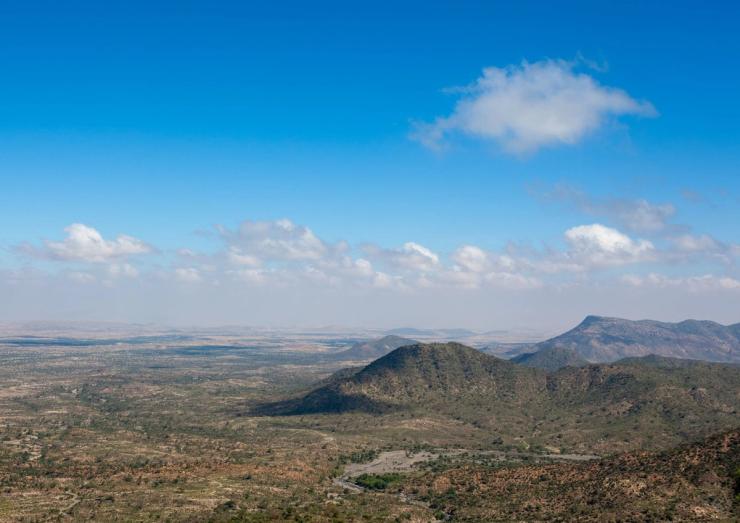 A panoramic view of mountains in Togdheer, Somaliland.