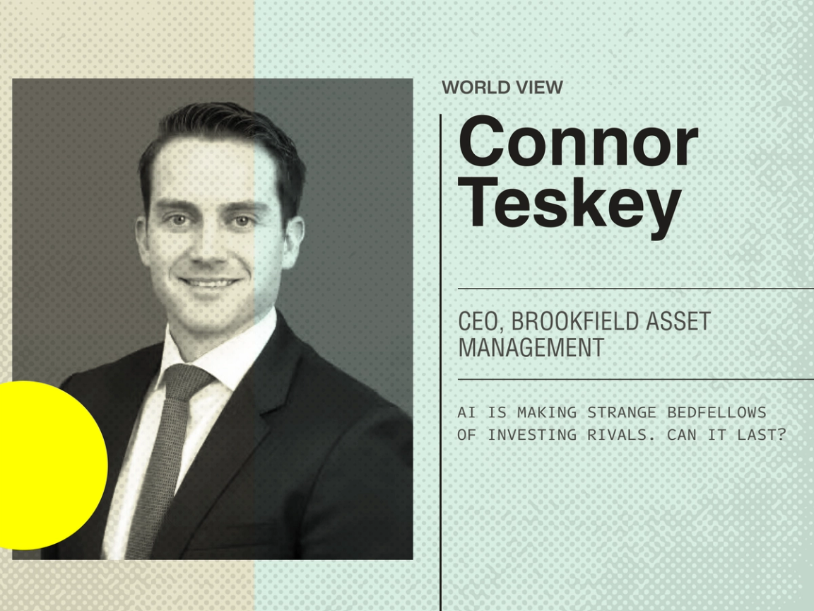 A graphic showing Brookfield Asset Manager CEO Connor Teskey.