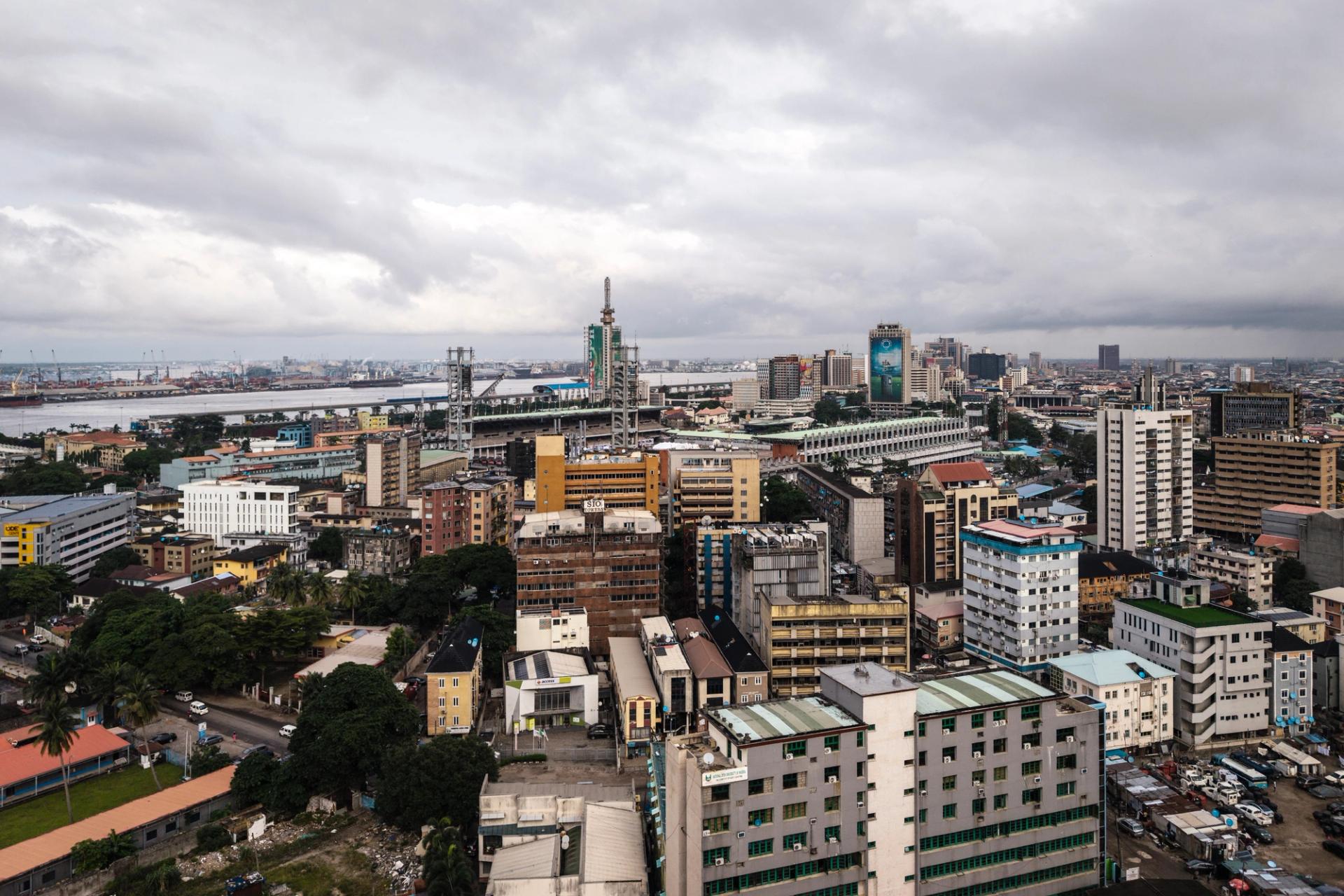 Skyline of Lagos island on Aug. 13, 2025.