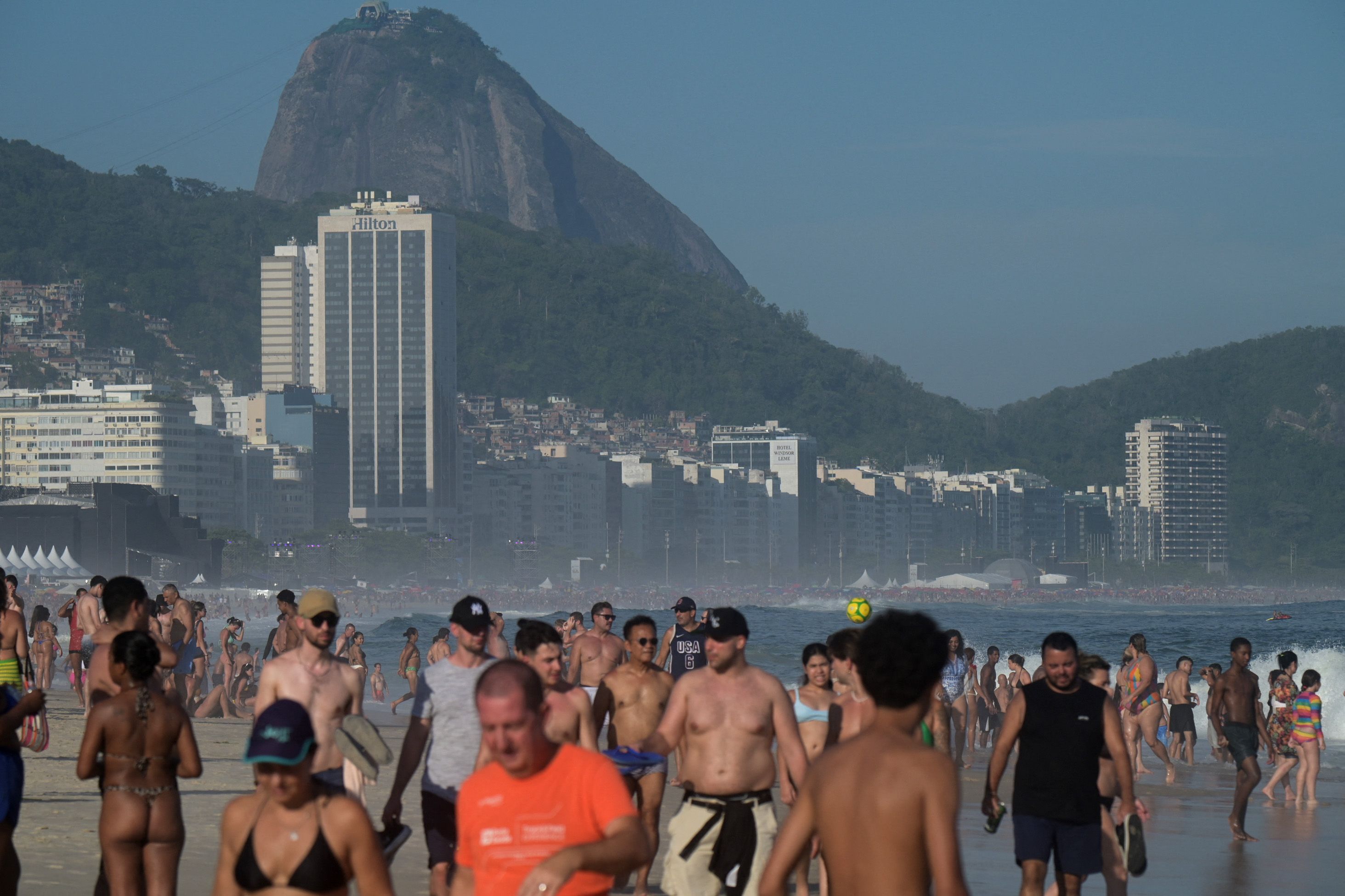 Beachgoers in Rio de Janeiro.