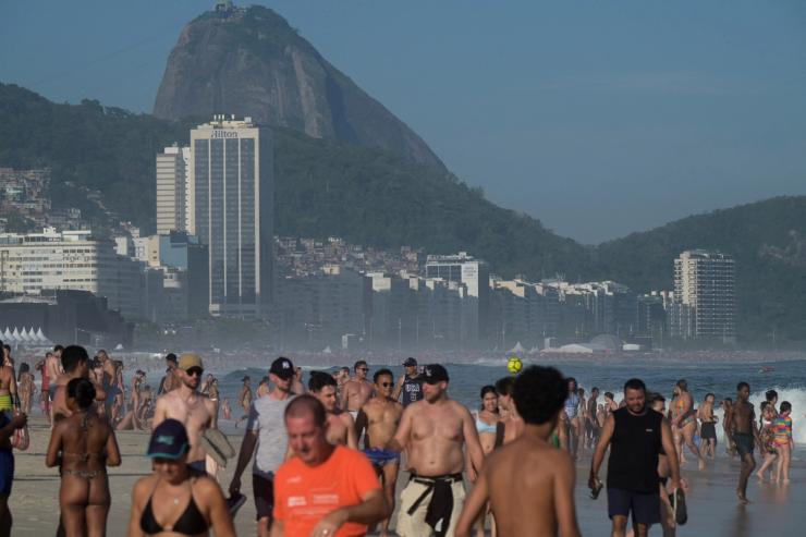 Beachgoers in Rio de Janeiro.