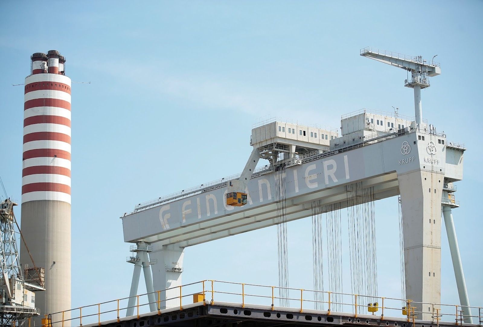 A photo of a Fincantieri shipyard. 