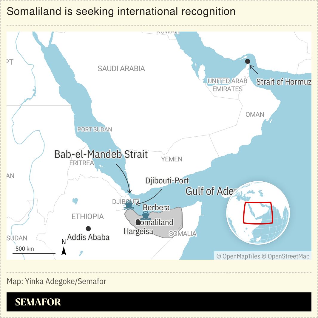 A map showing the Bab el-Mandeb Strait.