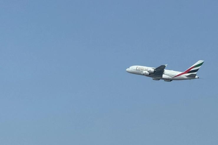 An Emirates flight.