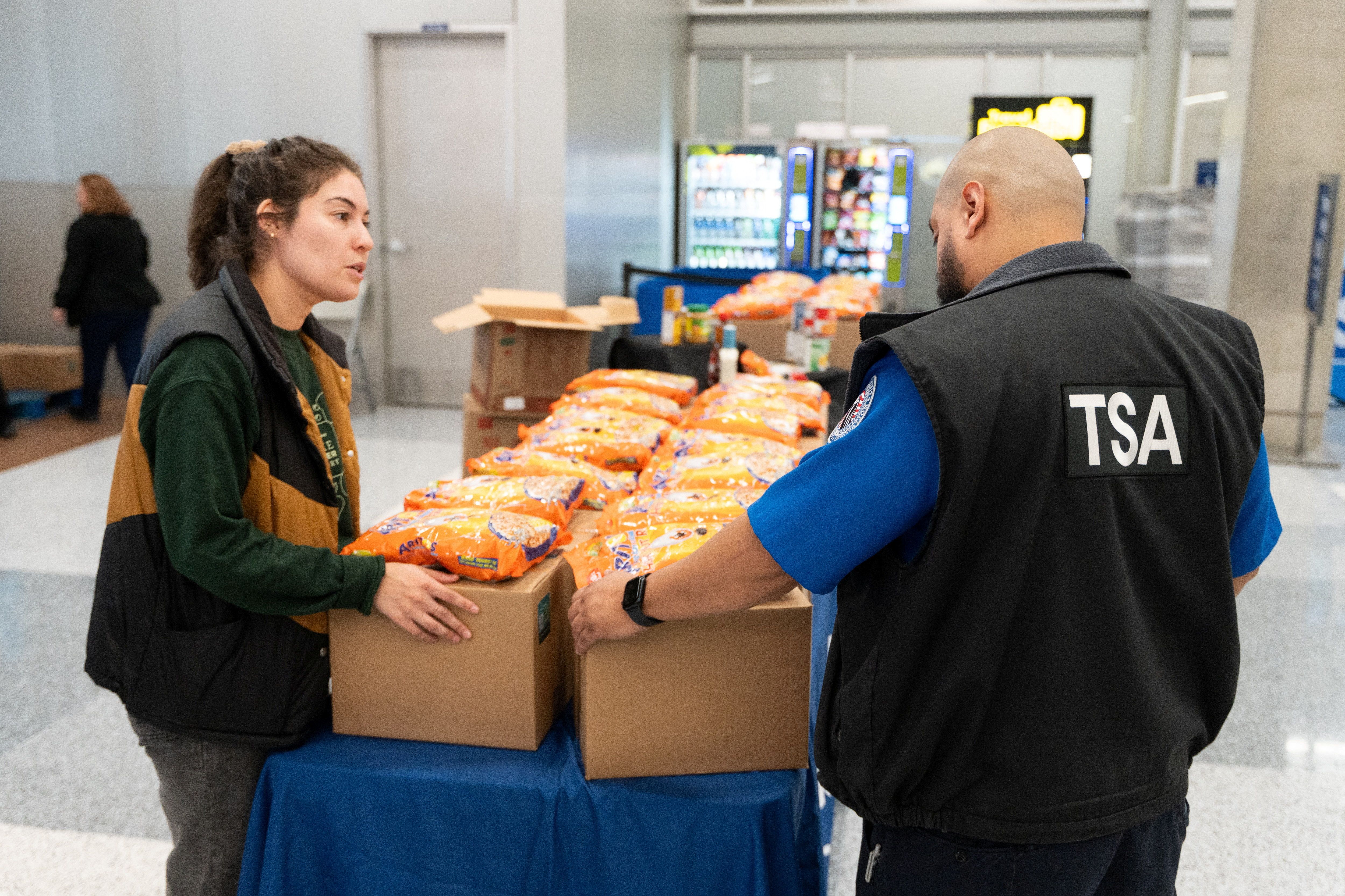 A mobile food bank set up during the shutdown for federal workers