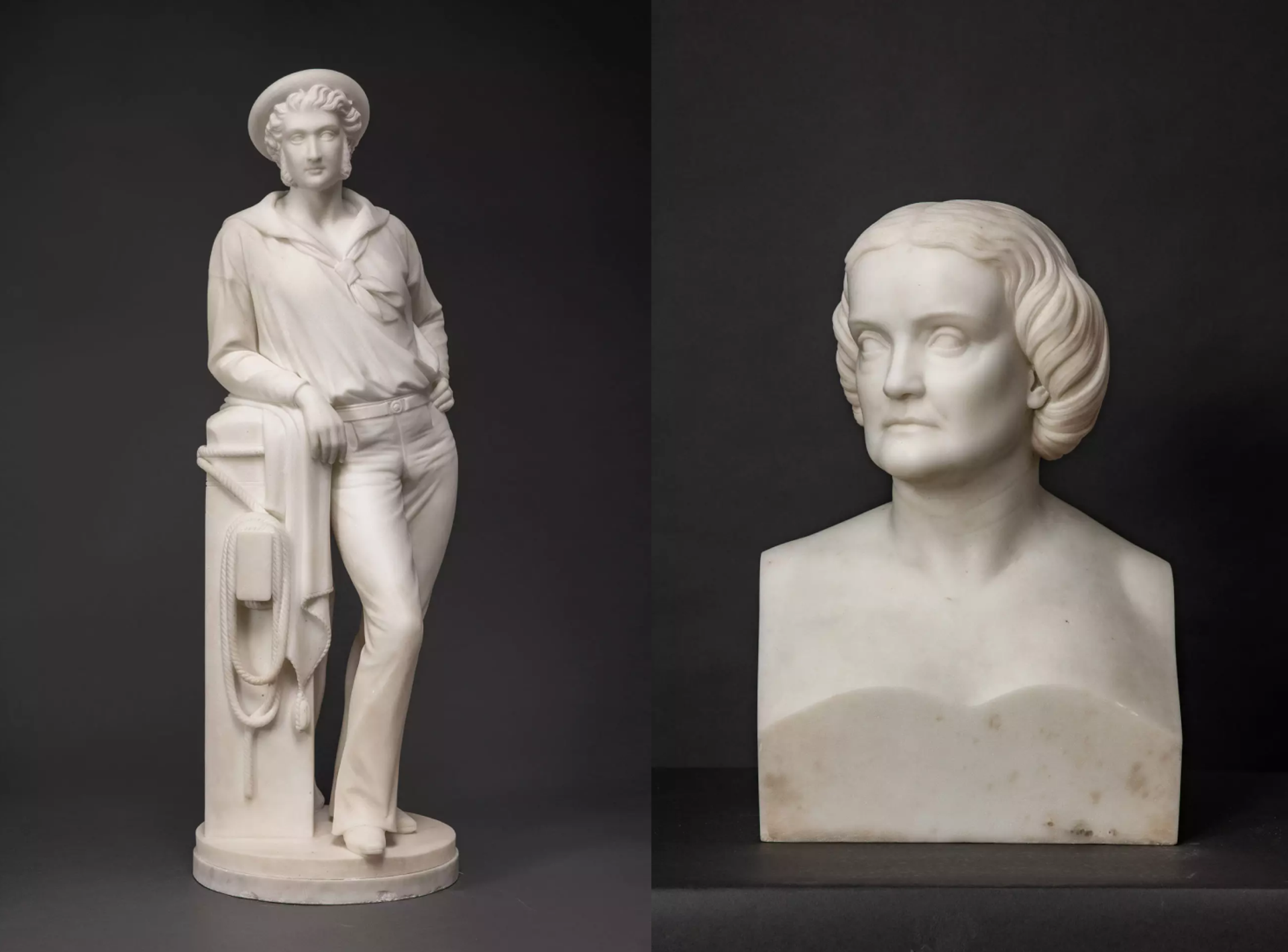 Emma Stebbins, “Commerce” (1860)/“Charlotte Cushman” (1870). 