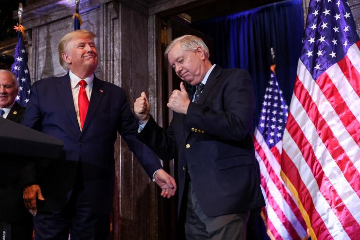 Lindsey Graham and Donald Trump in 2023
