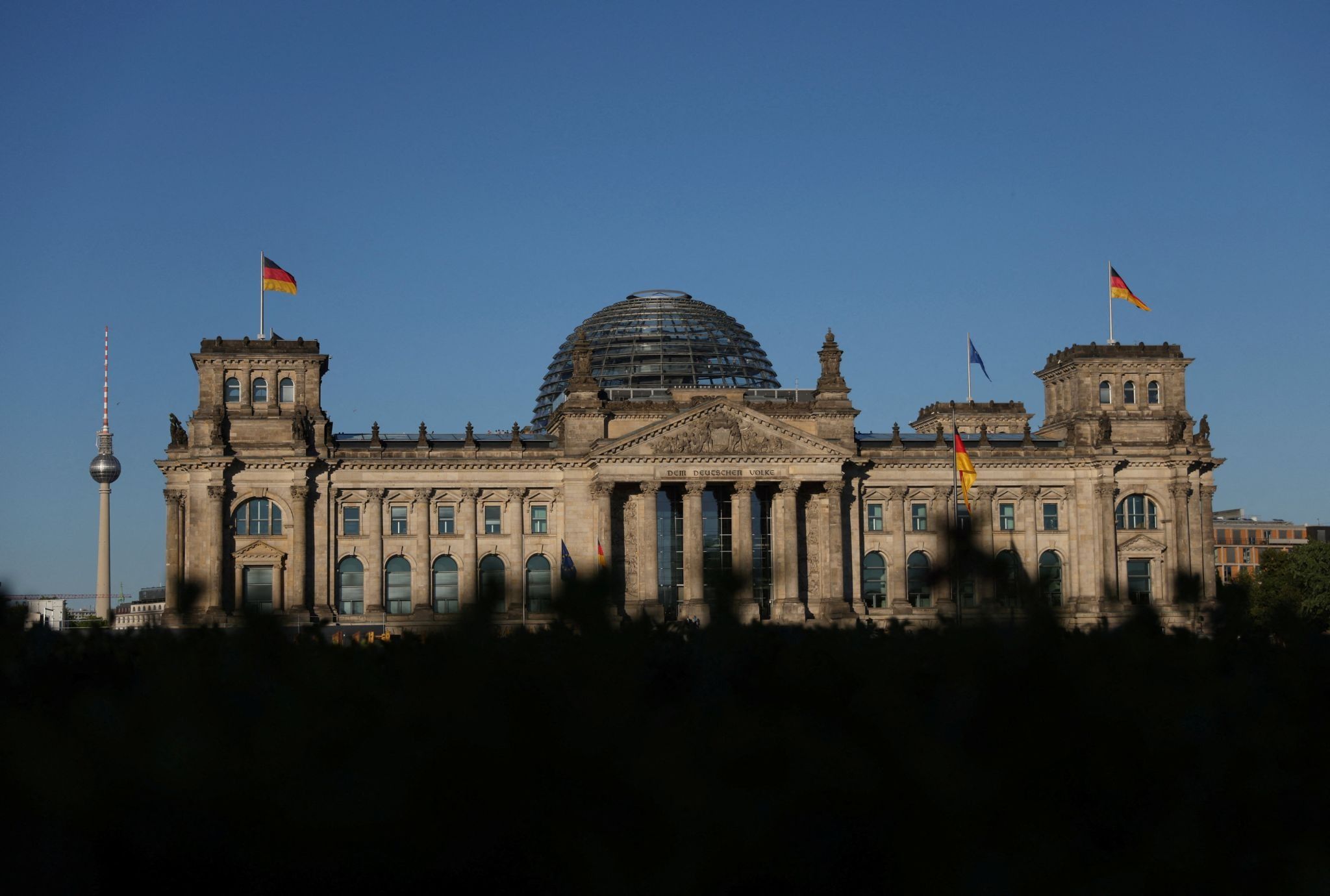 The Reichstag building in Berlin, Germany. 