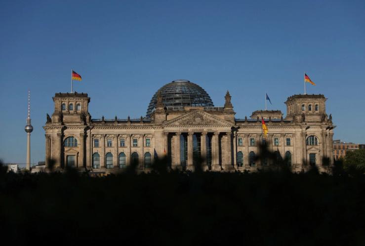 The Reichstag building in Berlin, Germany.
