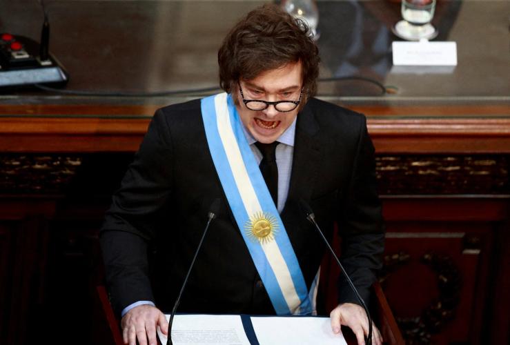 Javier Milei at the National Congress in Buenos Aires, Argentina.
