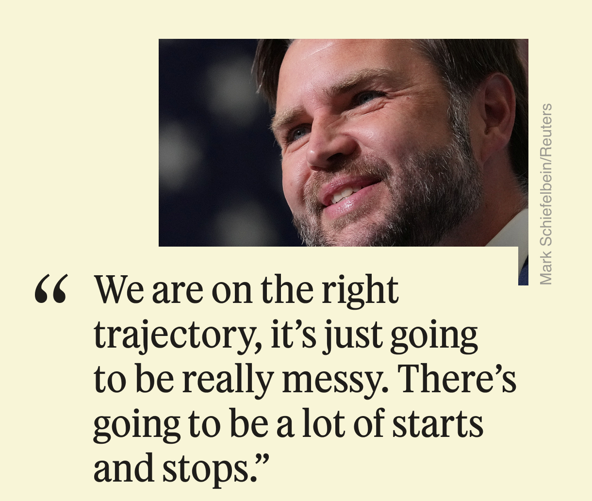 We are on the right trajectory, it’s just going to be really messy. There’s going to be a lot of starts and stops
